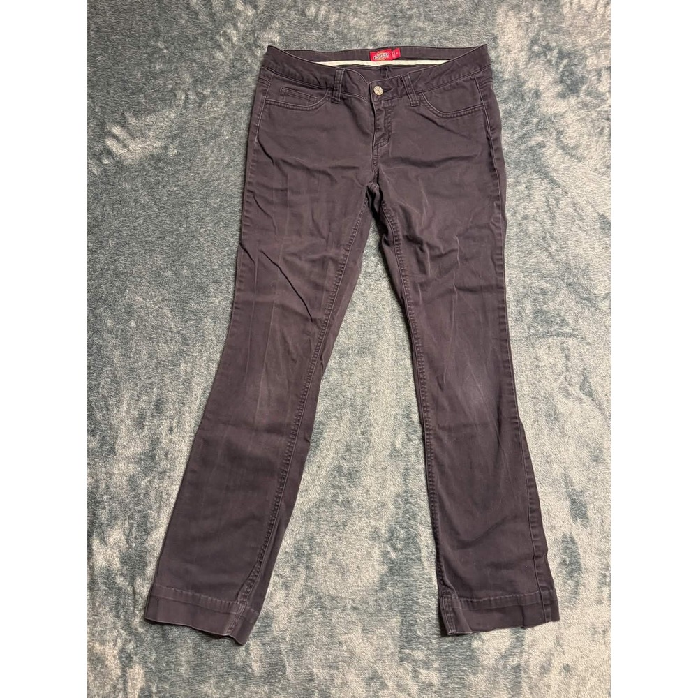 Dickies Girl Chinos Womens 9 Dark Gray Stretch Cotton Twill Bootcut Pants 31x30